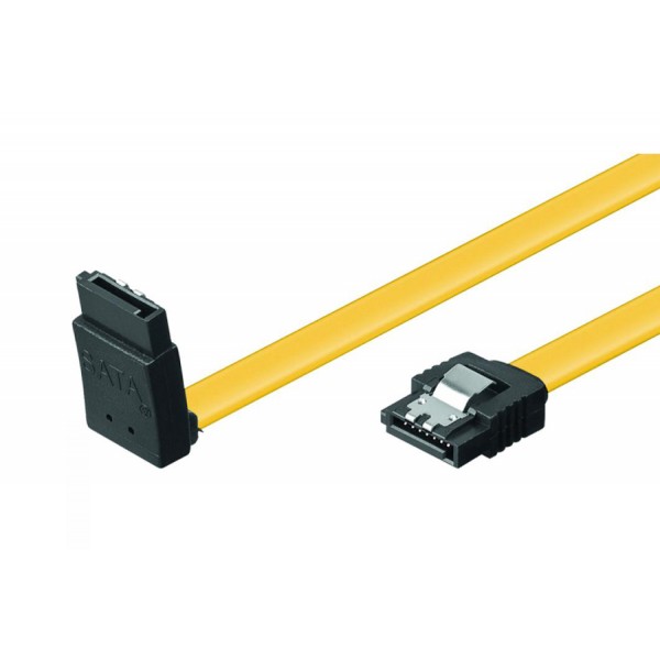 POWERTECH Καλώδιο SATA III 7pin σε 7pin 90° CAB-W028, Metal Clip 0.5m - Εσωτερικά PC