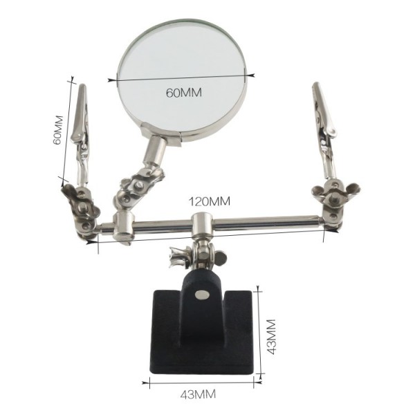 BEST Μεγεθυντικός Φακός BST-168Z, 5x zoom, με clips συγκράτησης - BEST