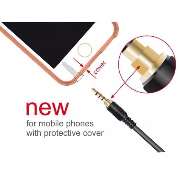 DELOCK Καλώδιο Jack stereo σε Jack stereo 4pin 3.5mm, 90°, μαύρο, 1m - Ήχος