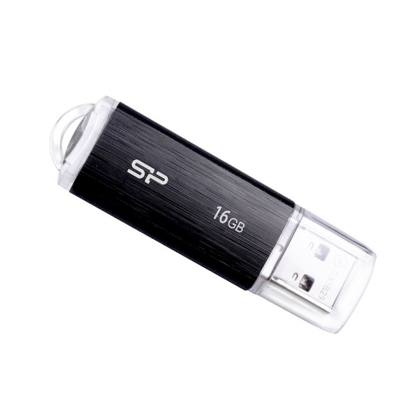 SILICON POWER USB Flash Drive Ultima U02, 16GB, USB 2.0, μαύρο - USB Flash Drives