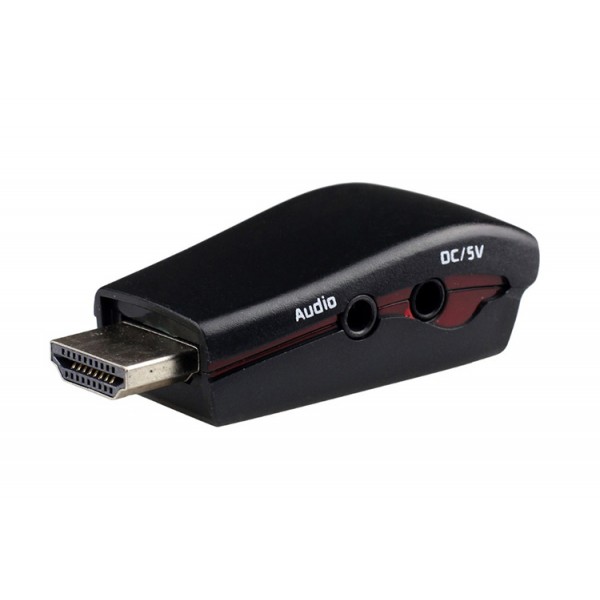 POWERTECH αντάπτορας HDMI 19pin σε VGA CAB-H076, audio jack, USB power - Περιφερειακά