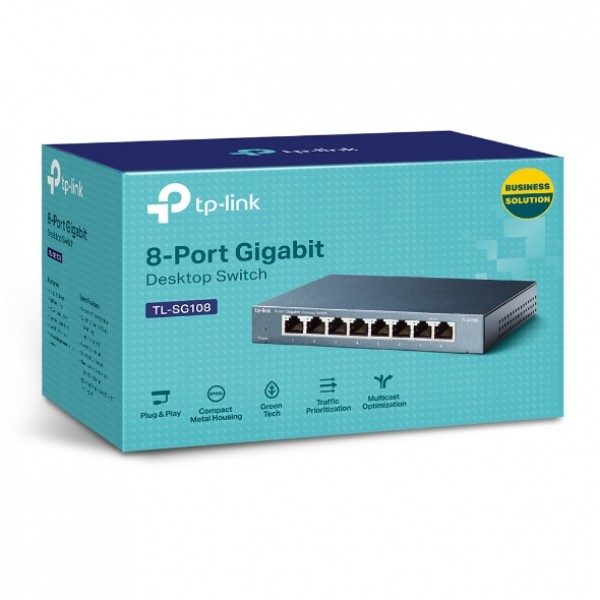 TP-LINK Desktop Switch TL-SG108 8 Θυρών, 10/100/1000Mbps, Ver. 6.0 - tp-link