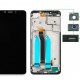 LCD για Xiaomi Redmi 6A, Camera-Sensor ring, ear mesh, frame, μαύρη