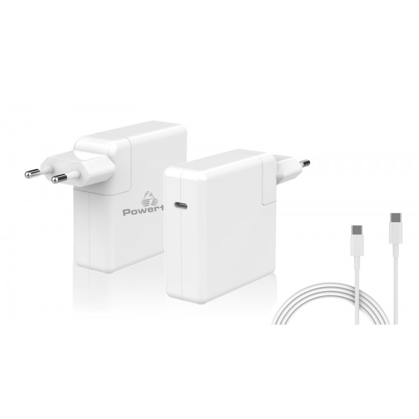 POWERTECH Φορτιστής laptop PT-704 για Apple, USB Type-C PD, 61W, λευκό - Περιφερειακά