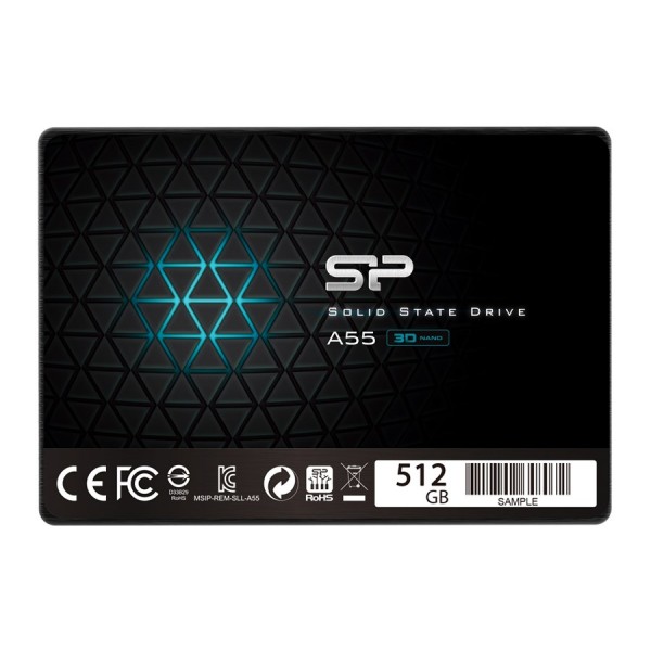 SILICON POWER SSD A55 512GB, 2.5", SATA III, 500-450MB/s, 7mm - SSD Δίσκοι