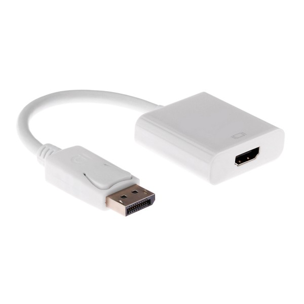 POWERTECH αντάπτορας DisplayPort σε HDMI CAB-DP004, 0.20m, λευκός - Περιφερειακά