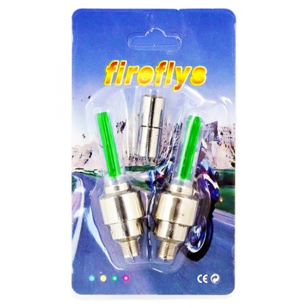 Καπάκι βαλβίδας ποδηλάτου AG304B, LED, 6.5cm, 2τμχ, πράσινο - Αξεσουάρ Ποδηλάτου
