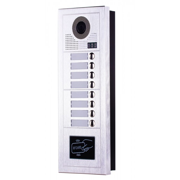 PAILI Mπουτονιέρα PL619-8D, CCD 1MP, 8 κουδουνιών, εντοιχιζόμενη, inox - Θυροτηλεοράσεις