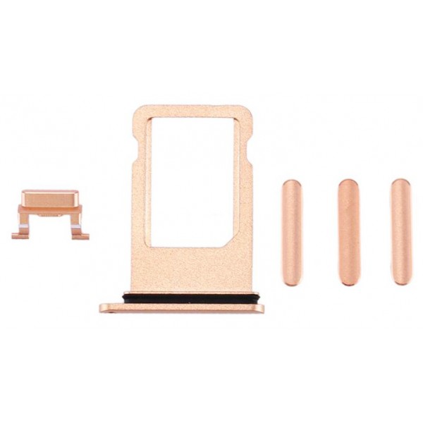 Υποδοχή κάρτας SIM και Side Button για iPhone 8, χρυσό - UNBRANDED