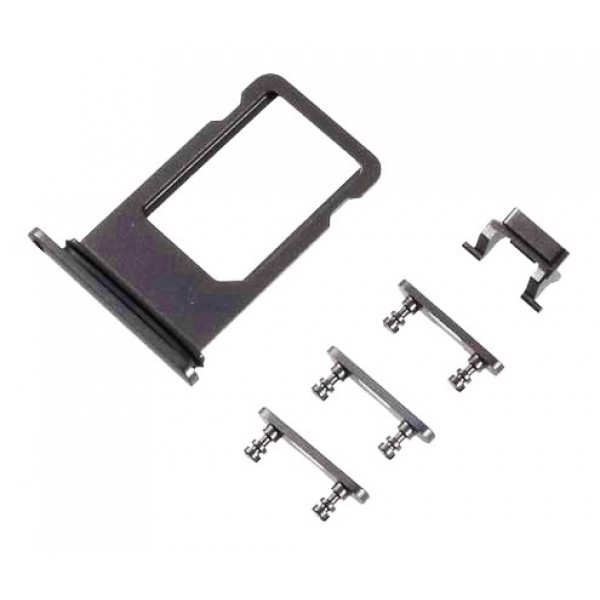 Υποδοχή κάρτας SIM και Side Button για iPhone 8 Plus, μαύρο - Service