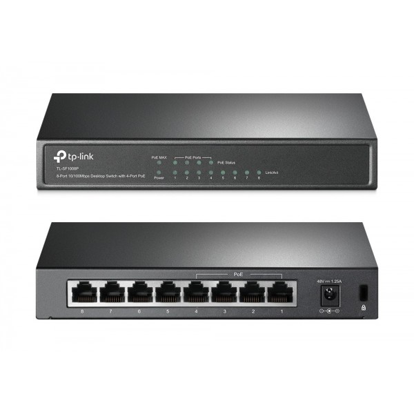 TP-LINK Desktop Switch TL-SF1008P 8 Θυρών, με 4-port POE, Ver. 6.0 - tp-link