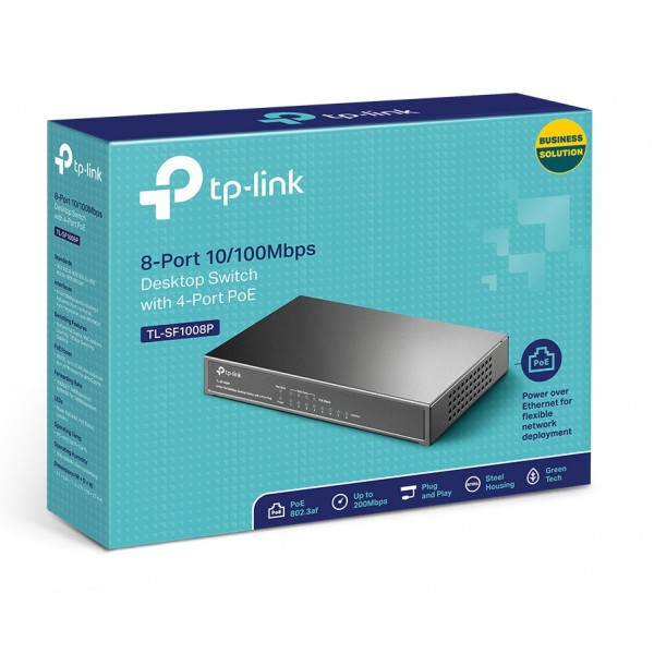 TP-LINK Desktop Switch TL-SF1008P 8 Θυρών, με 4-port POE, Ver. 6.0 - tp-link