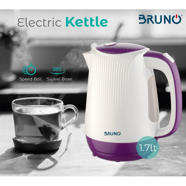 BRUNO Ηλεκτρικός βραστήρας BRN-0001, 2200w, 1.7lt, βάση 360°, LED - BRUNO
