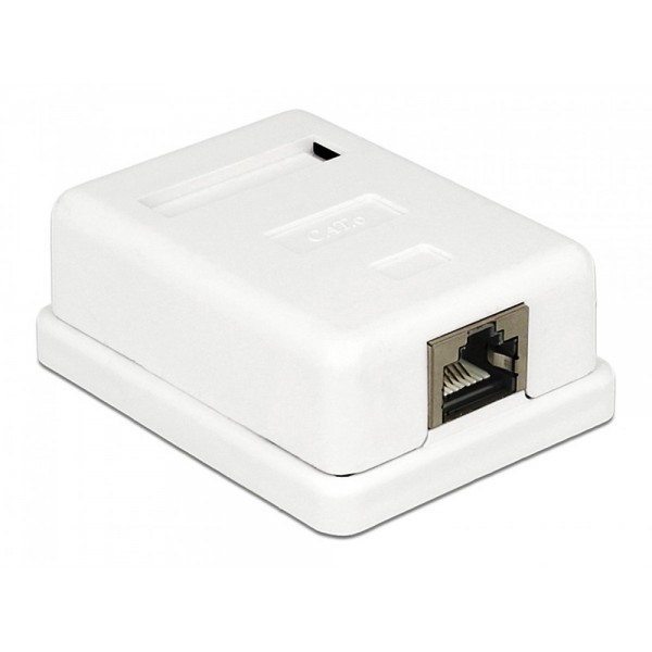 POWERTECH επιτοίχια πρίζα δικτύου CAB-N129, 1 θύρας, Cat.6 UTP, λευκή - Διάφορα Δικτύου