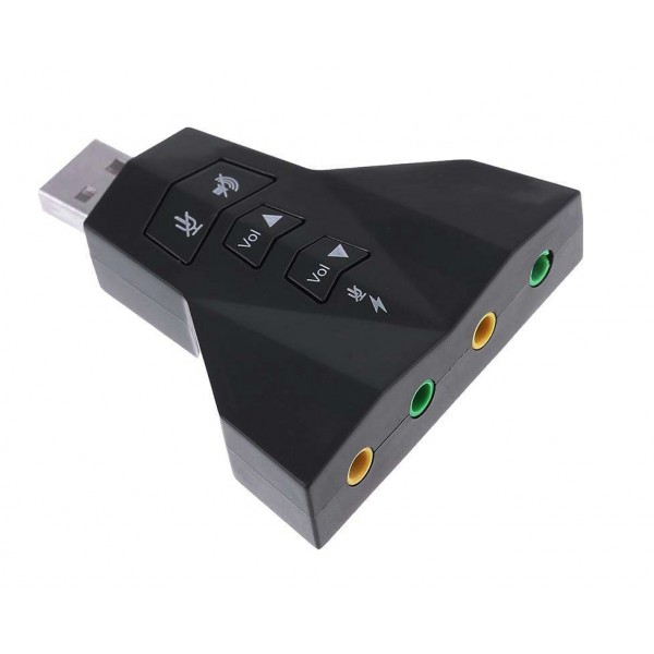 POWERTECH κάρτα ήχου USB CAB-U037, 7.1CH, έξοδος μικρόφωνου & ακουστικού - Νέα & Ref PC