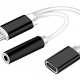 POWERTECH αντάπτορας USB-C σε USB-C & 3.5mm θηλυκό CAB-UC030, λευκός