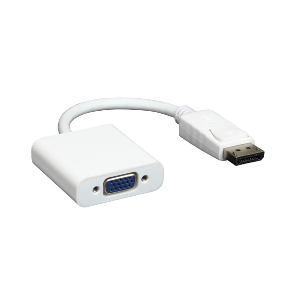 POWERTECH αντάπτορας DisplayPort σε VGA CAB-DP006, 0.20m, λευκός - Περιφερειακά