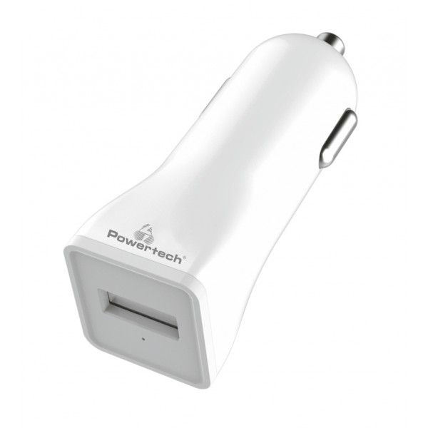 POWERTECH φορτιστής αυτοκινήτου PT-762, USB, 1A, λευκός - Powertech