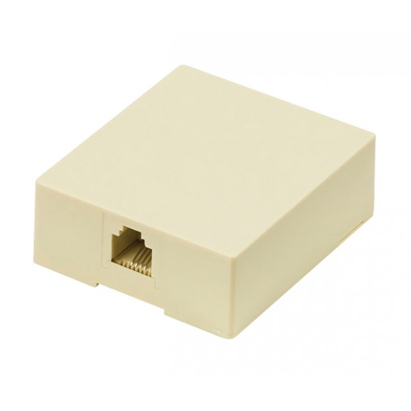 POWERTECH Πρίζα τηλεφώνου CAB-T027, RJ11 6p4c, μπεζ - Τηλεφωνία