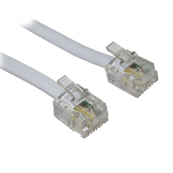 POWERTECH καλώδιο τηλεφώνου CAB-T028 RJ11 6P4C, CCA, 20m, λευκό - Τηλεφωνία