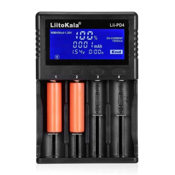 LIITOKALA φορτιστής LII-PD4 για μπαταρίες NiMH/CD, Li-Ion, IMR, 4 slots - Φορτιστές Μπαταριών
