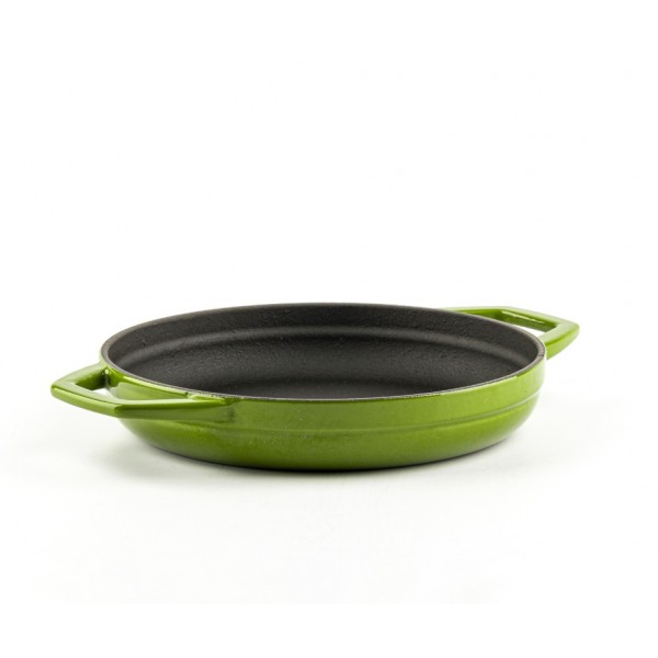 Μαντεμένιο Τηγάνι Εμαγιέ με 2 Λαβές Hosse, Bamboo, Ф19cm - Hosse-Kitchen