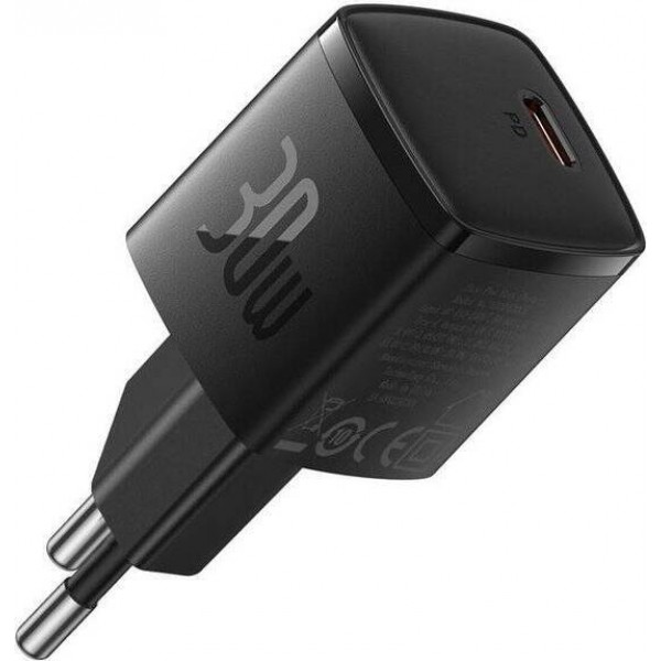 Baseus Φορτιστής Χωρίς Καλώδιο 30W USB-C GaN charger - Black - Φορτιστές Κινητών