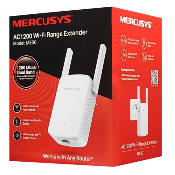 MERCUSYS Wi-Fi Range Extender ME30, 1200Mbps, Ver. 1.0 - MERCUSYS