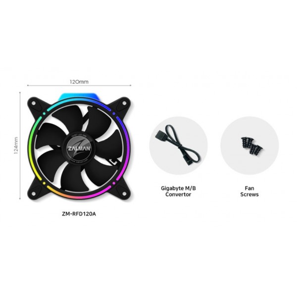 ZALMAN LED ανεμιστήρας ZM-RFD120A, 120mm, Double spectrum, RGB |  |  |