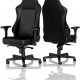 noblechairs HERO Pure Leather Gaming Chair - cold foam, steel armrests,  60mm casters, 150kg - black