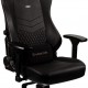 noblechairs HERO Pure Leather Gaming Chair - cold foam, steel armrests,  60mm casters, 150kg - black