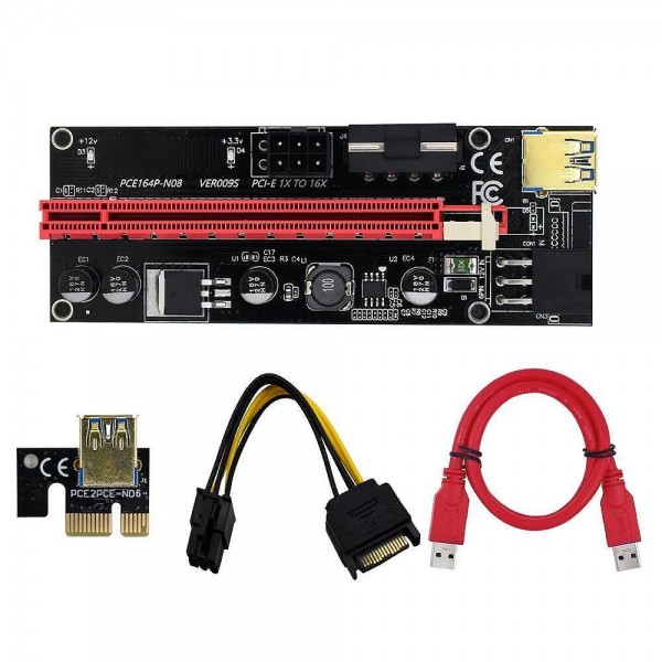 Extender v009s Black PCI-E Riser Card USB 3.0