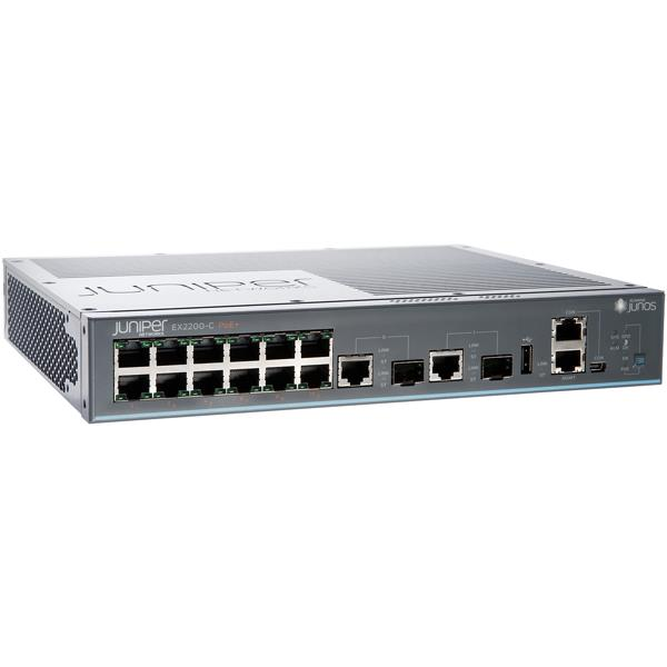 SWITCH JUNIPER EX2200 12-Ports Gigabit (2) 1G SFP POE+ 12 w/ Rkmnts - Used Δικτυακά