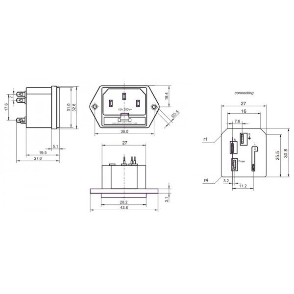 GOOBAY AC chassis plug 11261, με ασφάλεια - Ηλεκτρολογικός εξοπλισμός