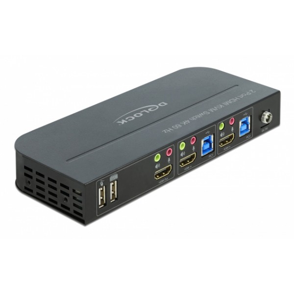 DELOCK HDMI KVM Switch 11481, 2 ports, USB 3.0, Audio, 4K/60Hz, μαύρο - KVM - Splitter - Switch