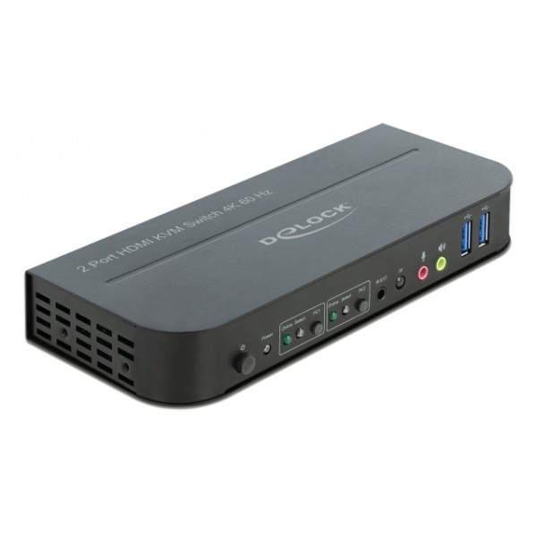 DELOCK HDMI KVM Switch 11481, 2 ports, USB 3.0, Audio, 4K/60Hz, μαύρο - KVM - Splitter - Switch