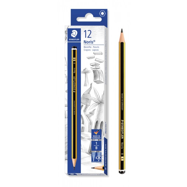 STAEDTLER ξύλινο μολύβι Noris 120-1, εξάγωνο, B1, 12τμχ - STAEDTLER
