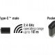 DELOCK ασύρματο ποντίκι 12526, Οπτικό, USB-C receiver, 3-button, μαύρο