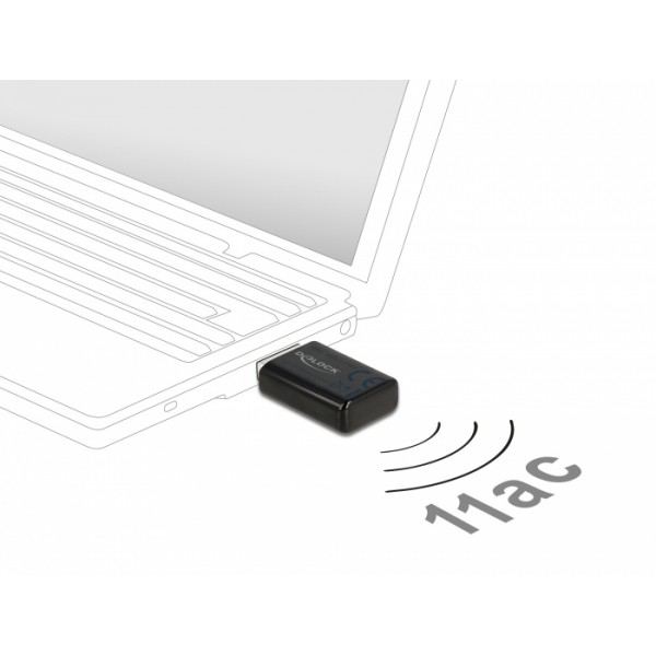 DELOCK ασύρματος USB αντάπτορας 12550, 867Mbps, 2,4/5GHz Wifi, DFS - Δικτυακά