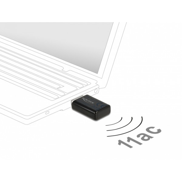 DELOCK ασύρματος USB αντάπτορας 12550, 867Mbps, 2,4/5GHz Wifi, DFS