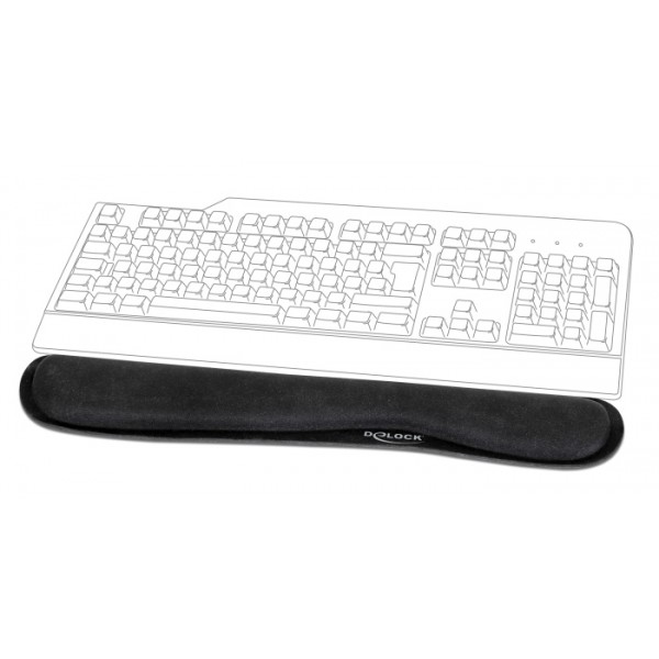DELOCK στήριγμα καρπού για πληκτρολόγιο/laptop 12558, 20x85x465mm, μαύρο - Συνοδευτικά PC