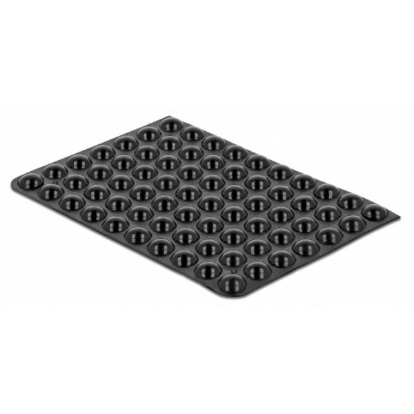 DELOCK Αυτοκόλλητη βάση προστασίας 18308, 3Μ, 8x3mm, μαύρη, 70τμχ