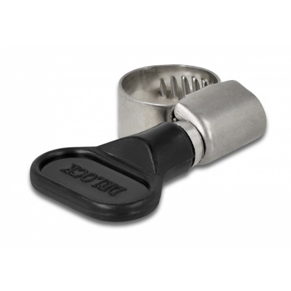 DELOCK σφιγκτήρας λαστιχοσωλήνα με πεταλούδα 8-12mm, μαύρος, 10τμχ