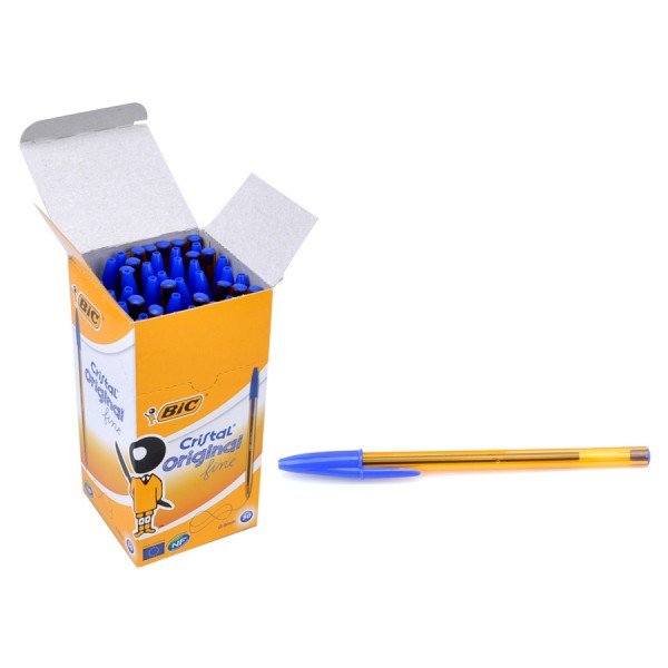 BIC στυλό διαρκείας με μύτη 0.8mm, μπλε, 50τμχ - BIC