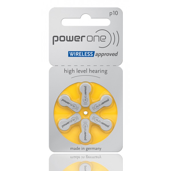 POWER ONE μπαταρίες ακουστικών βαρηκοΐας P10, mercury free, 1.45V, 6τμχ - POWER ONE