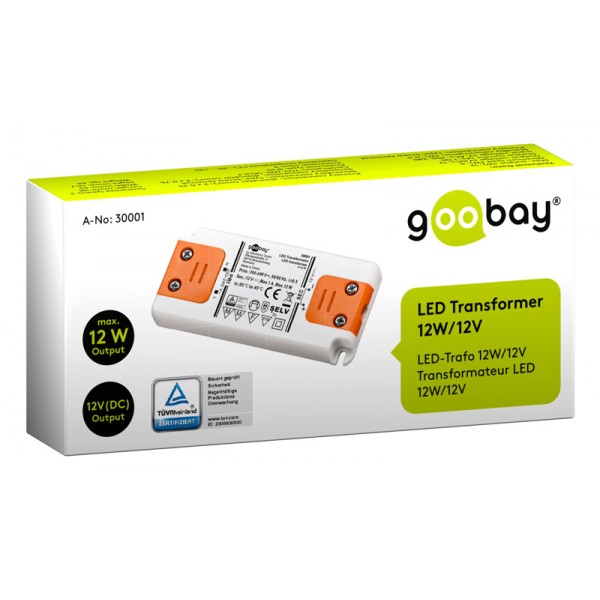 GOOBAY μετασχηματιστής LED 30001, 12V, 12W, IP20