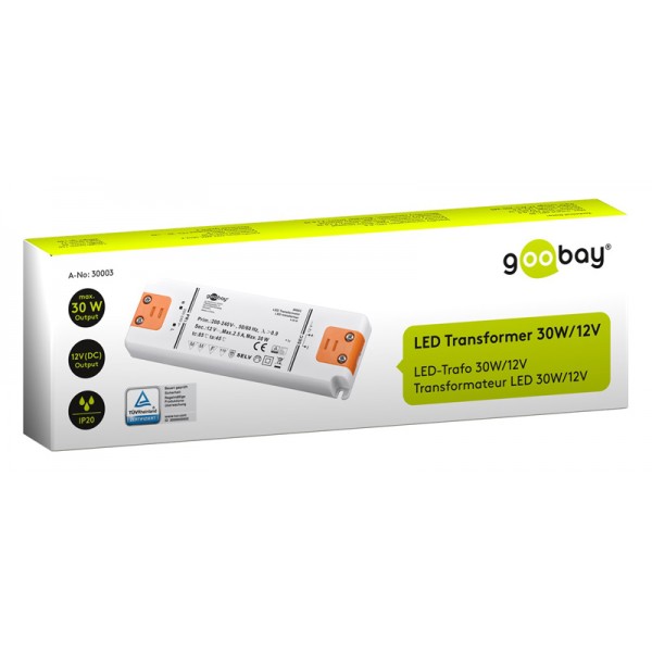 GOOBAY μετασχηματιστής LED 30003, 12V, 30W, IP20