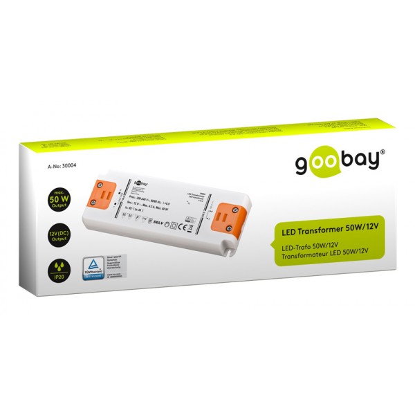 GOOBAY μετασχηματιστής LED 30004, 12V, 50W, IP20