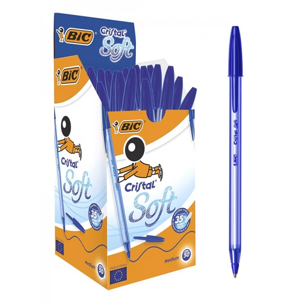 BIC στυλό διαρκείας Cristal Soft με μύτη 1.2mm, μπλε, 50τμχ - BIC