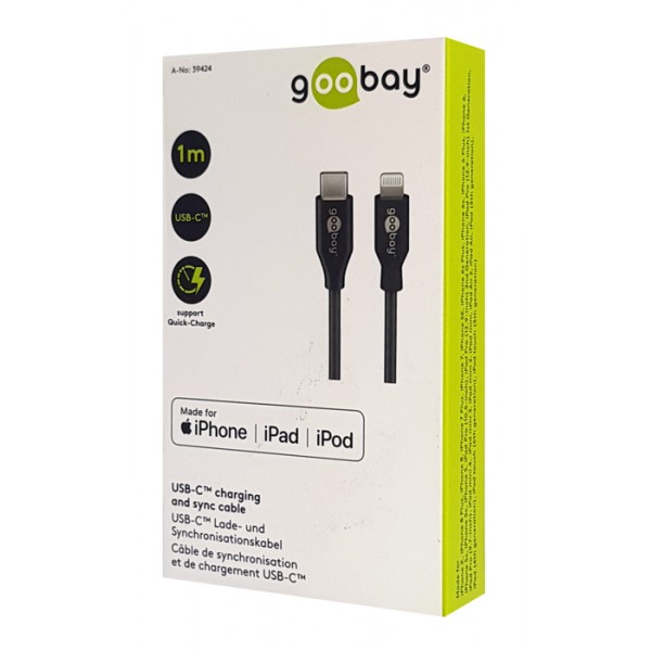 GOOBAY καλώδιο USB Type-C σε Lightning 39424, 1m, μαύρο
